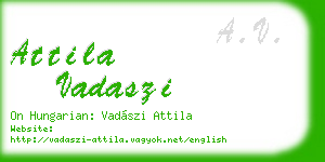 attila vadaszi business card