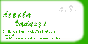 attila vadaszi business card